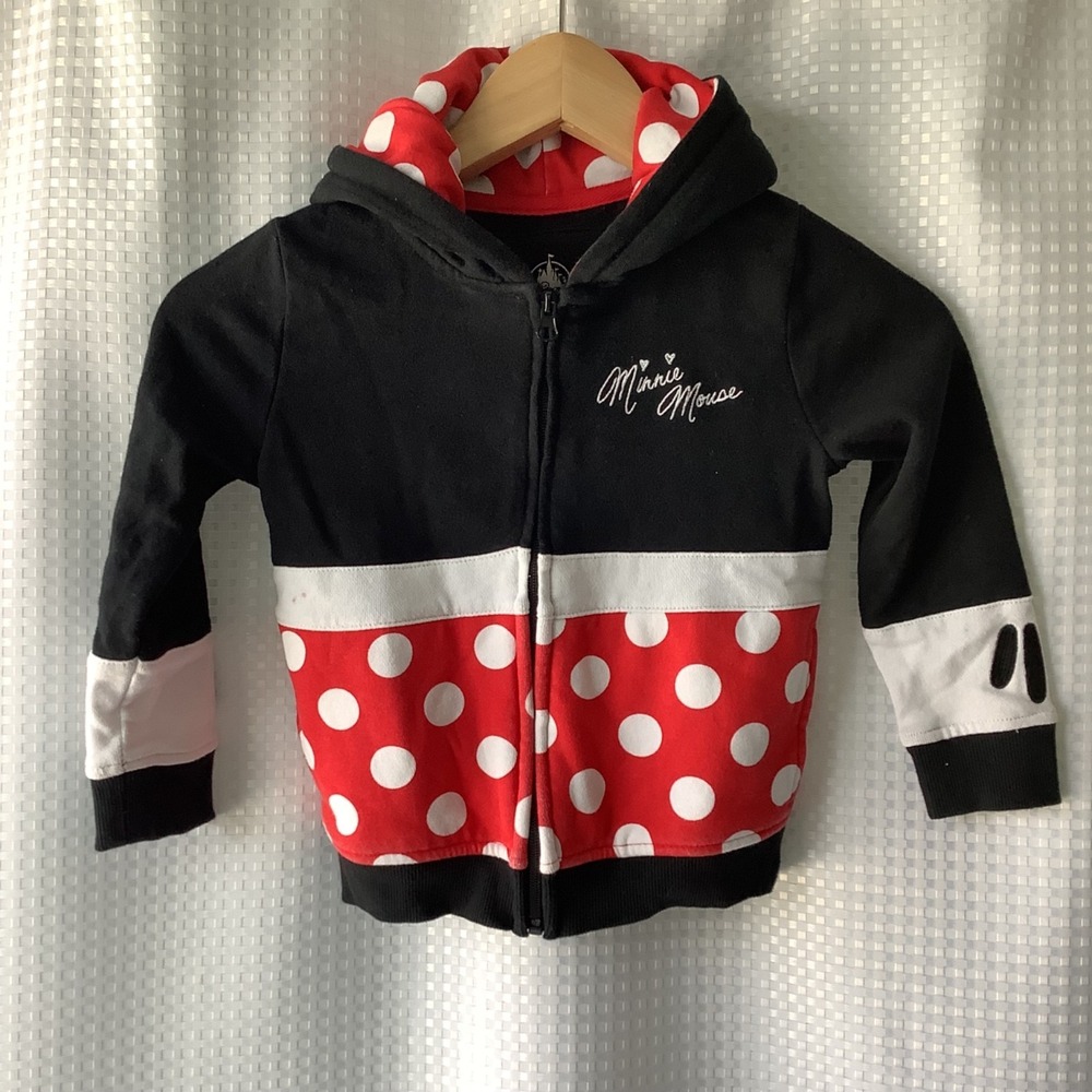 Disney Hoodie Baby Girls Minnie Mouse Sweatshirt Ears Bow‎ Hoodie - Size 4T